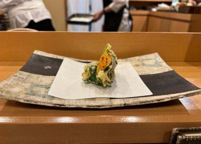 A plating of premium tempura at Mikawa Tempura in the Akita Prefecture.